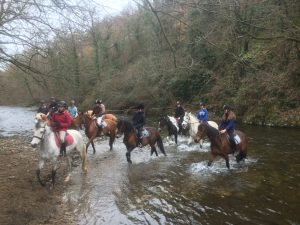 Passage d'une rivière à cheval - Club hippique du Gévaudan