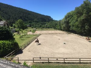 La carrière du centre hippique du Gévaudan